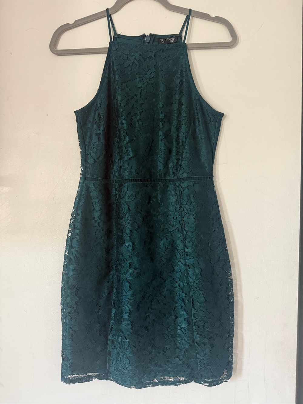 Women's Lace Halter Dress in Teal